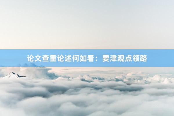 论文查重论述何如看：要津观点领路